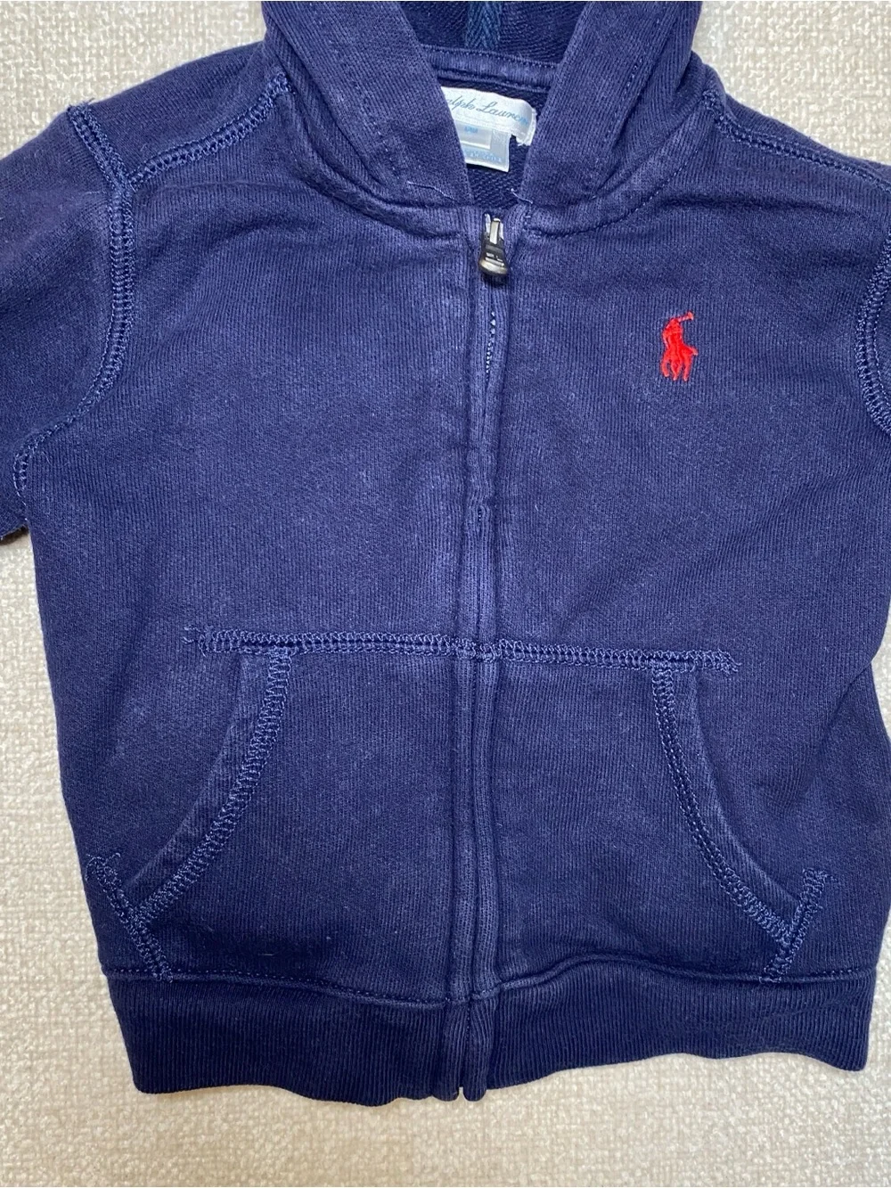 Polo Ralph Lauren Hoodie Infant Unisex Baby 12M Navy Blue Full Zip Sweatshirt